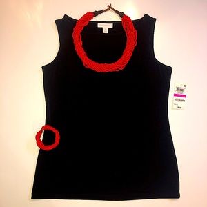 Sleeveless top, black